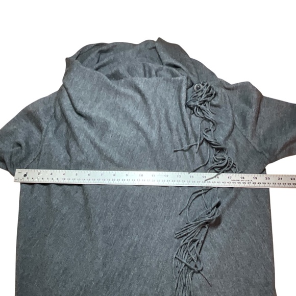 REPEAT EASY KNIT 100% Merino Wool Wrap Fringed Long Sleeve Cardigan Sz XL - Picture 6 of 10